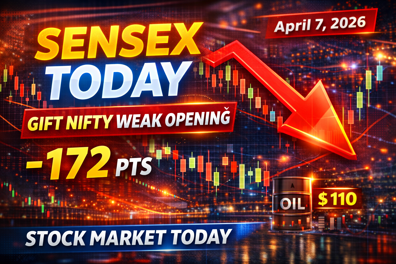 Sensex Today: GIFT Nifty Signals Weak Start Amid Oil Surge & Global Tensions (April 7, 2026)